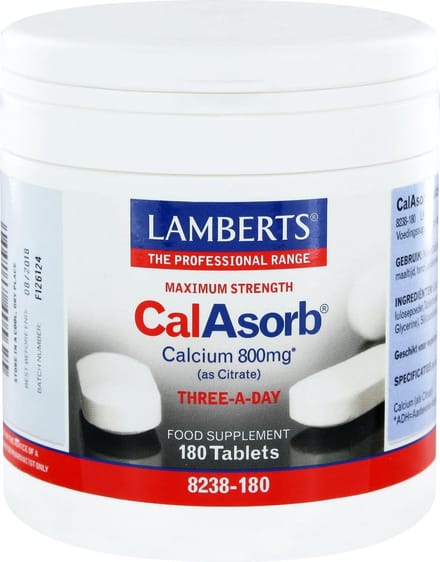 Lamberts CalAsorb (calcium citraat) & Vitamine D3 180 Tabletten