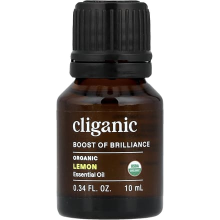 Cliganic, huile essentielle 100 % pure, huile de citron, 0,33 fl oz (10 ml)