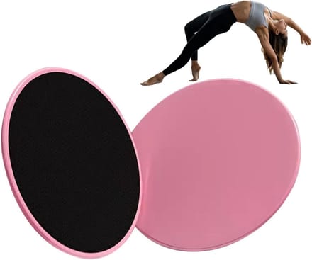 Oefening Glijschijven - Core Sliders - Core Training - Dubbelzijdig Gebruik - 17.5 cm Diameter - Roze