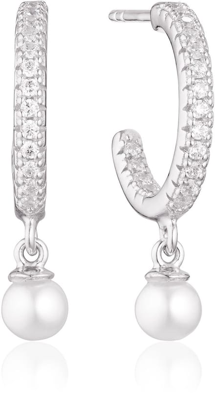 SIF JAKOBS JEWELLERY ELLERA PERLA MEDIO EARRINGS SJ-E12280-CZ-SS