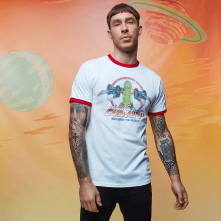 Rick and Morty Pickle Rick ringer t-shirt - Wit/Rood - S