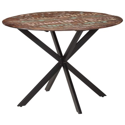 vidaXL - Eettafel - Ø110x78 - cm - massief - gerecycled - hout - en - staal