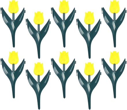 Bloembedrand Set - Tuinafscheiding Bloemvormig - Tuin Decoratie - Flexibele Flens - 10 Delig - Geel