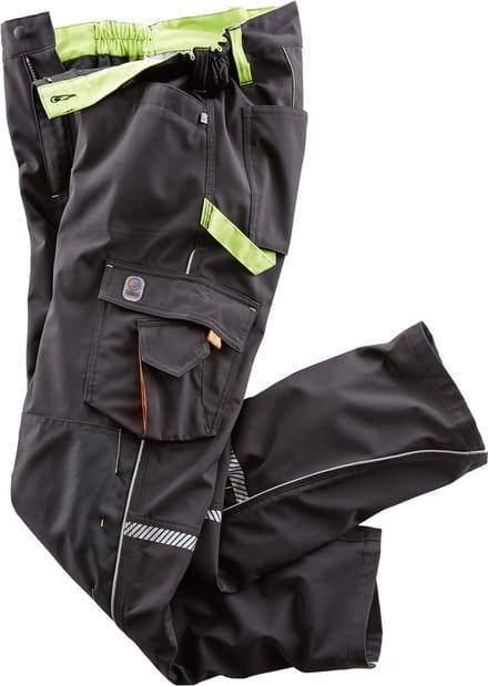 Terrax Workwear Softshellhose Schwarz/Limette-60