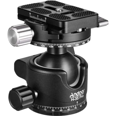 Andoer H-35 Pro Panorama Balhoofd Balhoofd Statief Mount Adapter Low Gravity Center met Dual zwart
