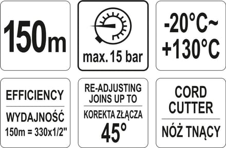 Yato - Draadafdichting - 150m - Polyamidevezels - 15bar