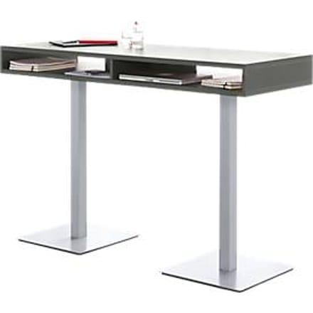 Sta-vergadertafel BOX, met opbergvakken, Hoogte 1050 mm, grafiet