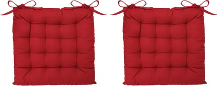 Atmosphera Tuintoelkussen - 2x - rood - katoen - 38 x 6 cm - zitkussen