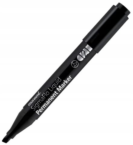 Monami SigmaFlo Liquid 121 Permanente Marker Zwart Wit Punt