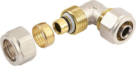 Bonfix Alu-knel messing knelkoppeling knie / bocht 20mm FF
