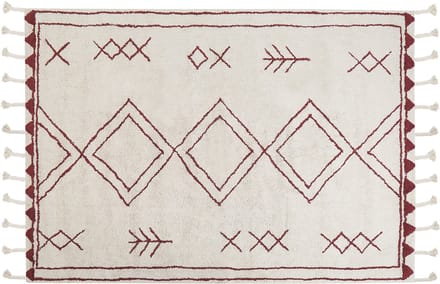 KENITRA - Laagpolig vloerkleed - Gebroken wit - 160 x 230 cm - Katoen