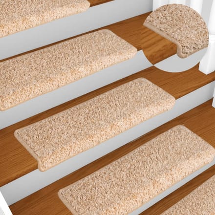 vidaXL - Trapmatten - 15 - st - 65x21x4 - cm - Goud - Rechthoekige - Rand