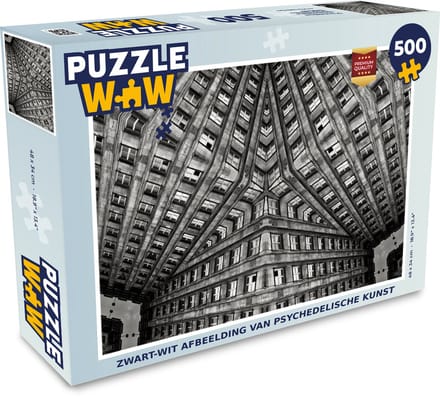 Puzzel Kunst - Zwart - Wit - Psychedelisch - Legpuzzel - Puzzel 500 stukjes