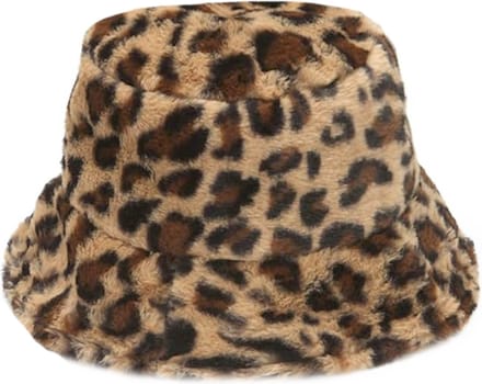 Furry Leopard Bucket Hat - Luipaard Bruin/Camel | Polyacryl | 56-58 cm | Fashion Favorite