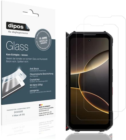 dipos – 2x Pantserfolie geschikt voor DOOGEE V Max LR 5G | 9H Screenprotector