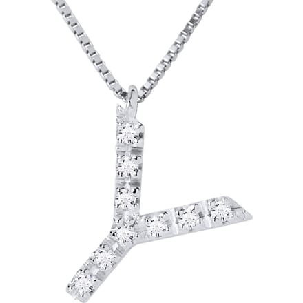 Collar ABC Diamonds 0,05 Cts LETTER "Y" 18K wit