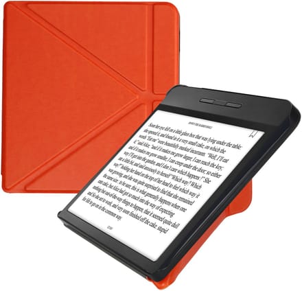 kwmobile e-reader hoesje geschikt voor Kobo Libra H2O hoes - Ereader flip case met standaard - E reader cover van kunstleer - In fruitig oranje