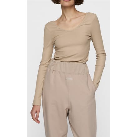 10DAYS V-neck Long Sleeve Ballet Top Rope Maat: M | Longsleeves Outlet | Dames | Beige