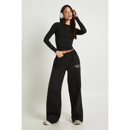 Dames Tall DSGN Studio Applique Rechte Pijp Jogger | Zwart | Maat: Medium
