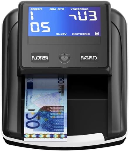 Geld Detector Teller - Bankbiljet Detector - Geld Controleren - 2-in-1 Intelligent - Compact en Licht - Wit