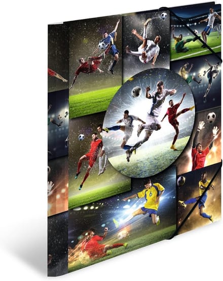 Verzamelmap Set - Opbergmap Plastic - Documenten Organiseren - Bedrukte Binnenkleppen - DIN A4 3 Stuks - Voetbal Thema