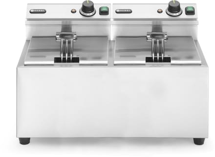 Friteuse professionnelle Mastercook 7kW 230V 2 x 8L - Hendi 207307 230V / 8 L