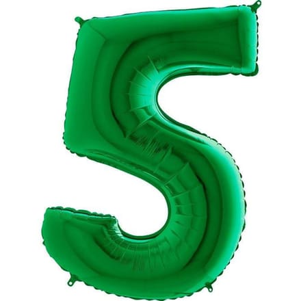 Ballon en Aluminium Chiffre 5 Vert - 102 Cm Grabo