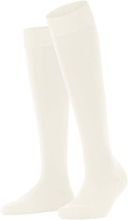 FALKE ClimaWool lang eenkleurig wol lyocell kniekousen dames wit - maat 37-38