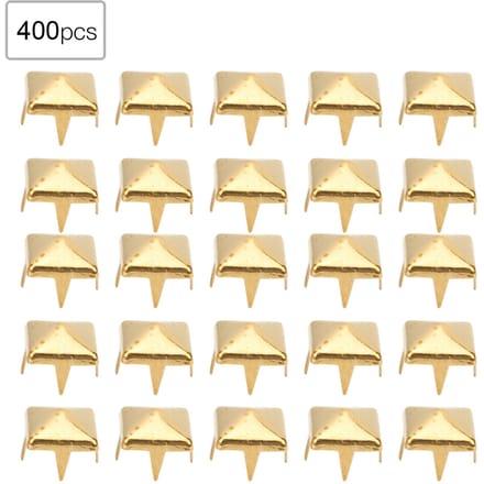 400 Sets 4MM-7MM DIY Leerbewerking Spike Klinknagels Vierkante Spike Sierspijkers Tassen Schoenen Riem AccessoiresBrons 5MM goud