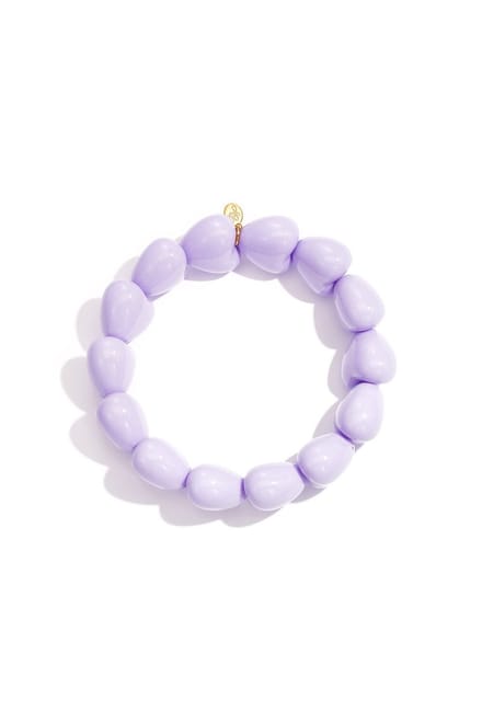 Lila Hartjes Armband Elastisch – Trendy Dames Armband met Hartvormige Kralen