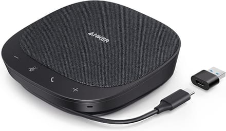 USB Conferentie Speaker voor Thuiswerk, 360° Voice Coverage, Smart Stembalans en Full Duplex Audio