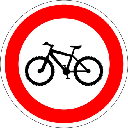 Verboden voor mountainbikes sticker 100 mm