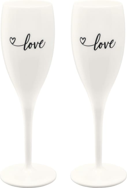 Champagneglas, 0.1 L, Set van 2, Organic, 'Love' - Koziol | Cheers No. 1