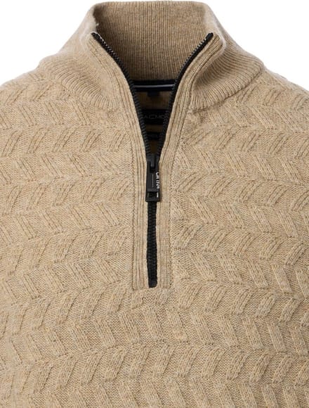 Casa Moda Trui Met Motief Lamswol Opstaande Kraag - XL