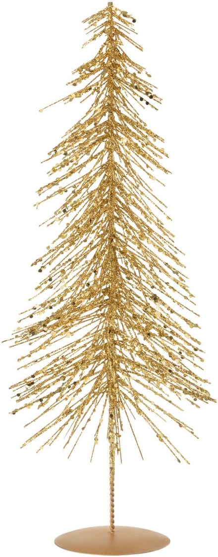 J-Line decoratie Kerstboom Glitters - kunststof - goud - medium