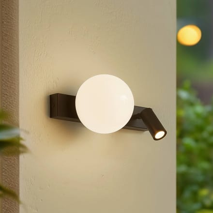 Lindby LED buiten wandlamp Larcie, 35 cm, 2-lamps, aluminium, sensor