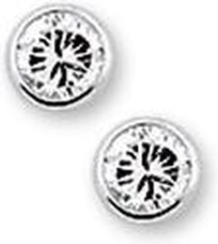 Oorknoppen Zirkonia Zilver Gerhodineerd Glanzend 3 mm