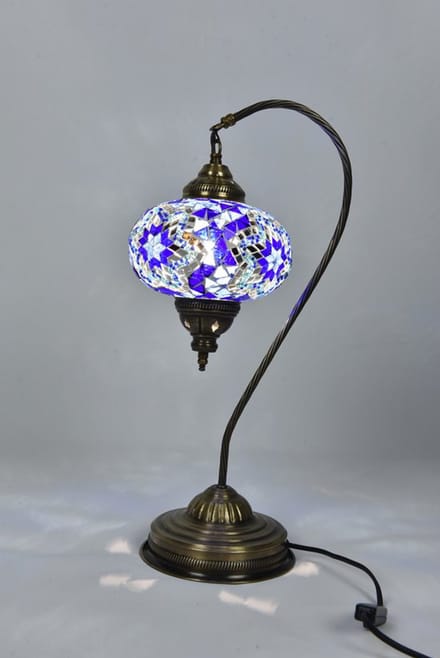 Turkse lamp - handgemaakt - staande lamp - blauw - 1 stuk