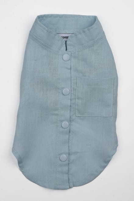 51 Degrees North The Linen Shirt Lichtblauw - Hondenkleding - 32 cm