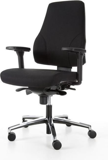 Bureaustoel Actiflexx Basic ARBO NPR 1813 | stof zwart | aluminium voetenkruis!
