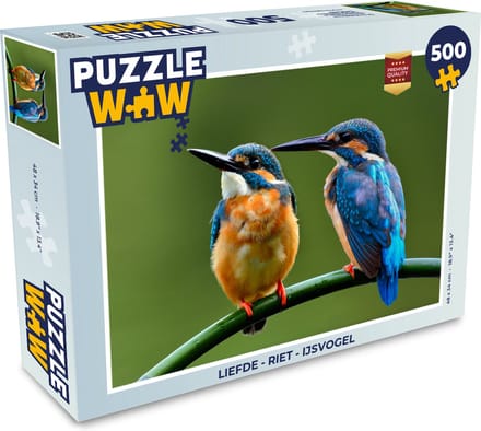 Puzzel Liefde - Riet - IJsvogel - Legpuzzel - Puzzel 500 stukjes