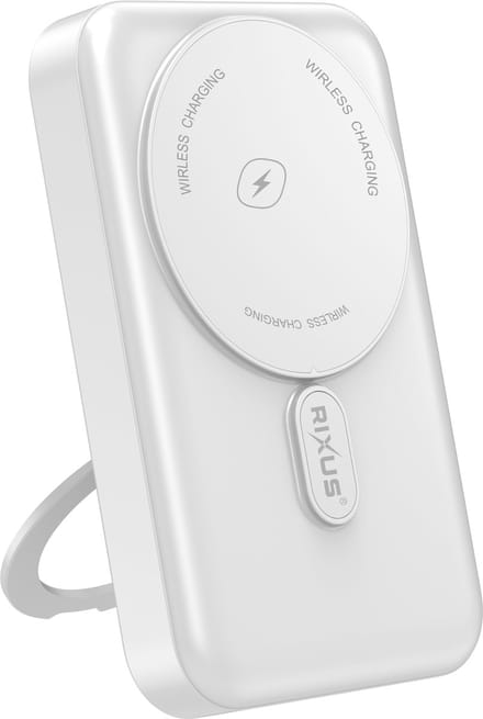 Rixus RXPB71A MagSafe Powerbank 10000mAh With Foldable Stand White