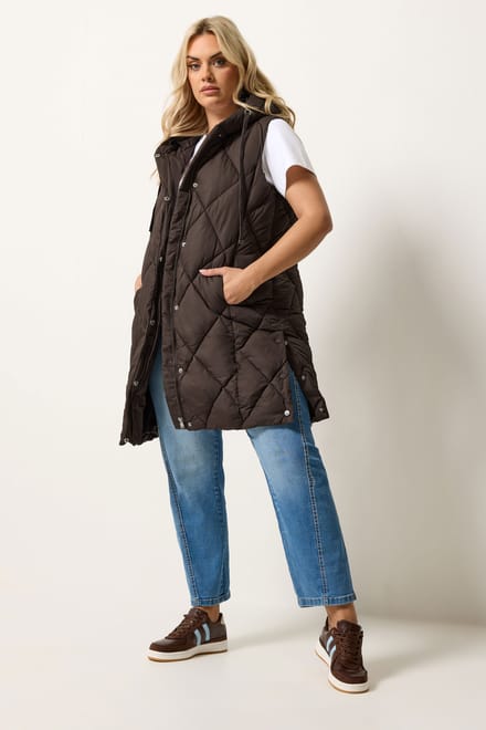 Yours Chocoladebruine Midibodywarmer Size 48