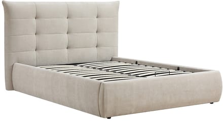 Vente-unique Bed met opbergruimte stof beige 160 x 200 cm