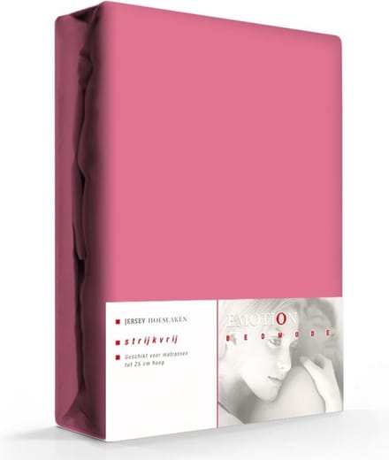 Jersey hoeslaken, cranberry - 160/180 x 200 cm