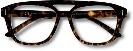 Ear2Ear Bobbie-01 leesbril Bruin tortoise retro Aviator +1.50 incl opbergpouch