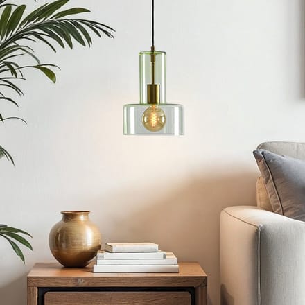 LumenXL Hanglamp Rurka goud - groen glas