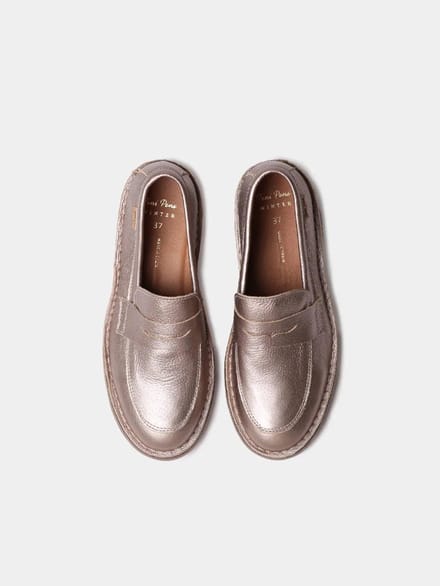 Metallic leren loafers voor dames | IVANA-AT