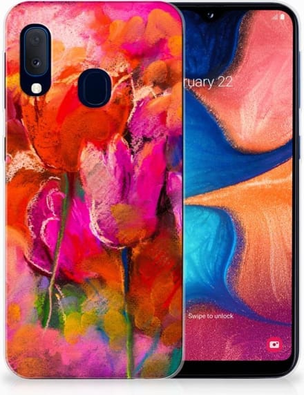 Hoesje maken Samsung Galaxy A20e Tulips