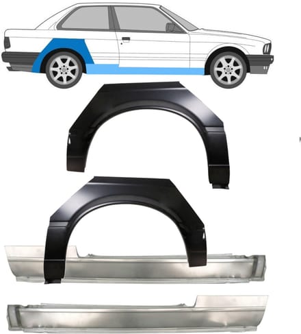 Volledige dorpel + reparatiepaneel achter spatbord voor BMW 3 E30 1982-1987